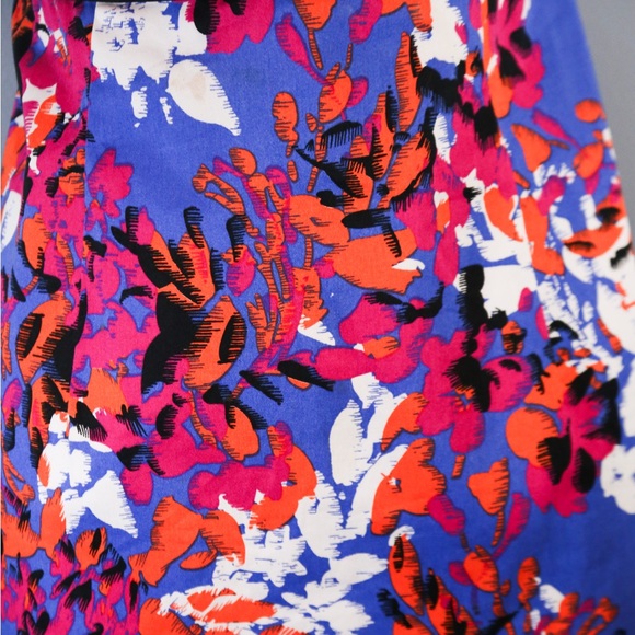 Donna Ricco New York Floral Fit & Flare Dress | Size 8 | Pink Blue Orange - Picture 6 of 14